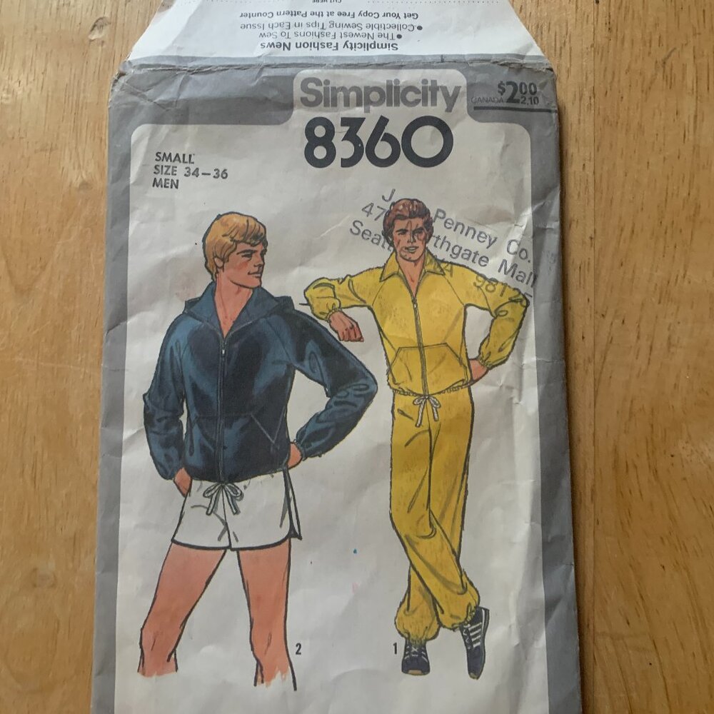 PATTERNS - VTG 70s Simplicity Sewing 8360 Mens JC PENNEY, Shorts CUT, MOVIE prop
